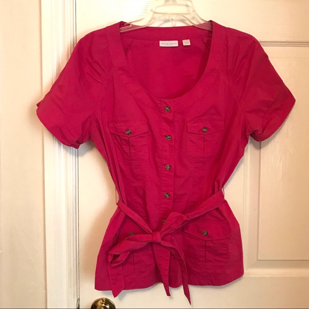 New York & Company Waist Tie Blouse